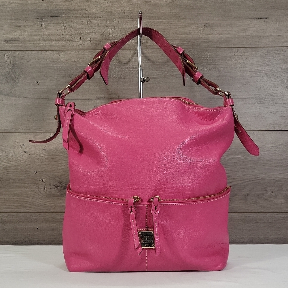 Dooney & Bourke Large Pink Leather Shoulder Bag